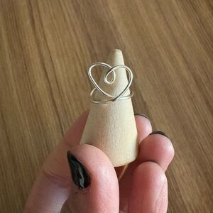 Adjustable Wire Heart Rings - Handmade